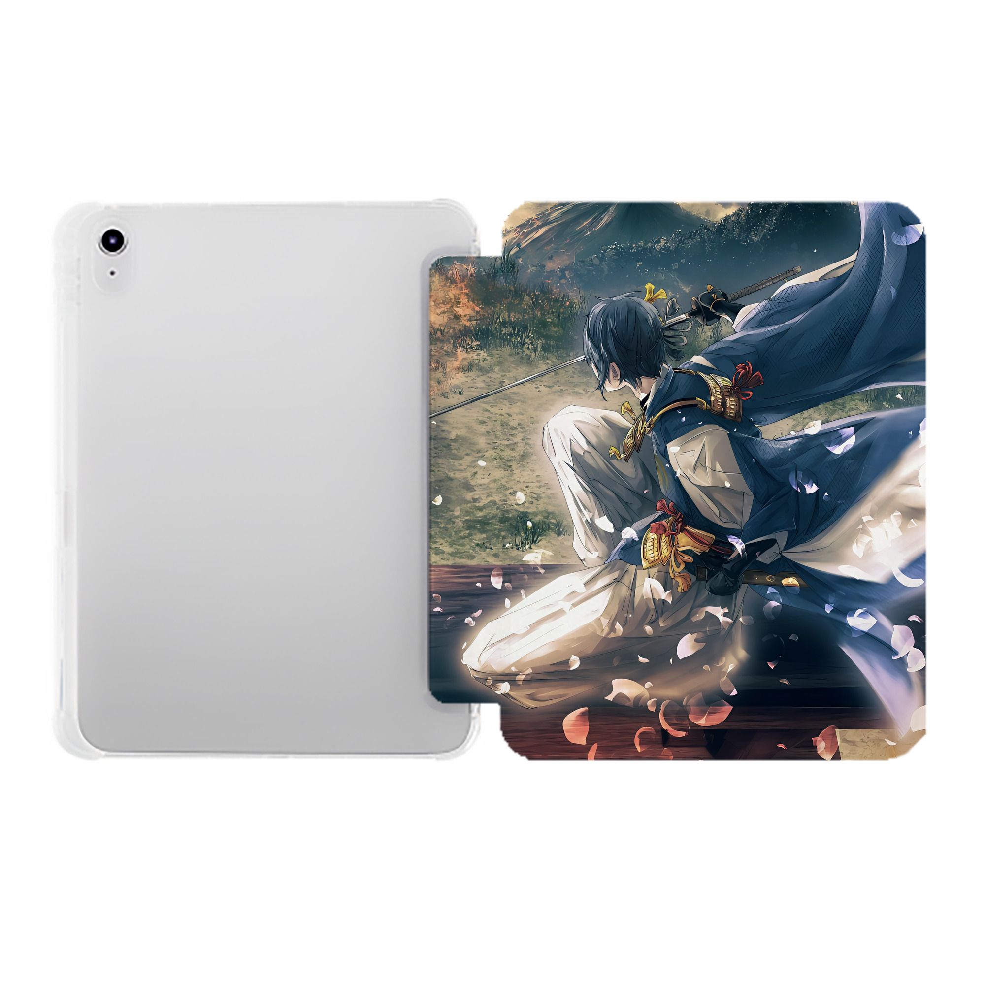 （画像用） 刀剣乱舞 Touken Ranbu IPad ケース ペン収納付き 三つ折りスタンド PUレザー×シリコン 対応機種9.5/10.5/10.9インチ